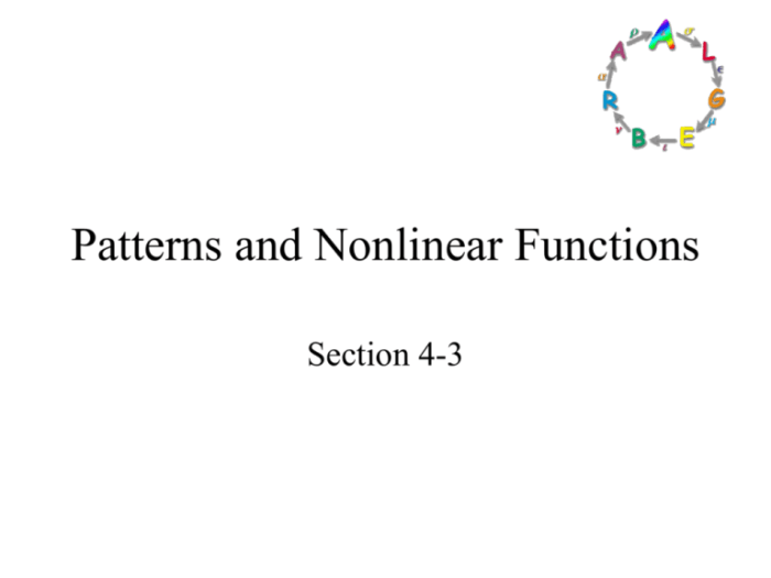 Patterns and nonlinear functions quiz