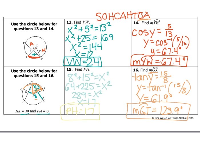 Arcs and chords answer key